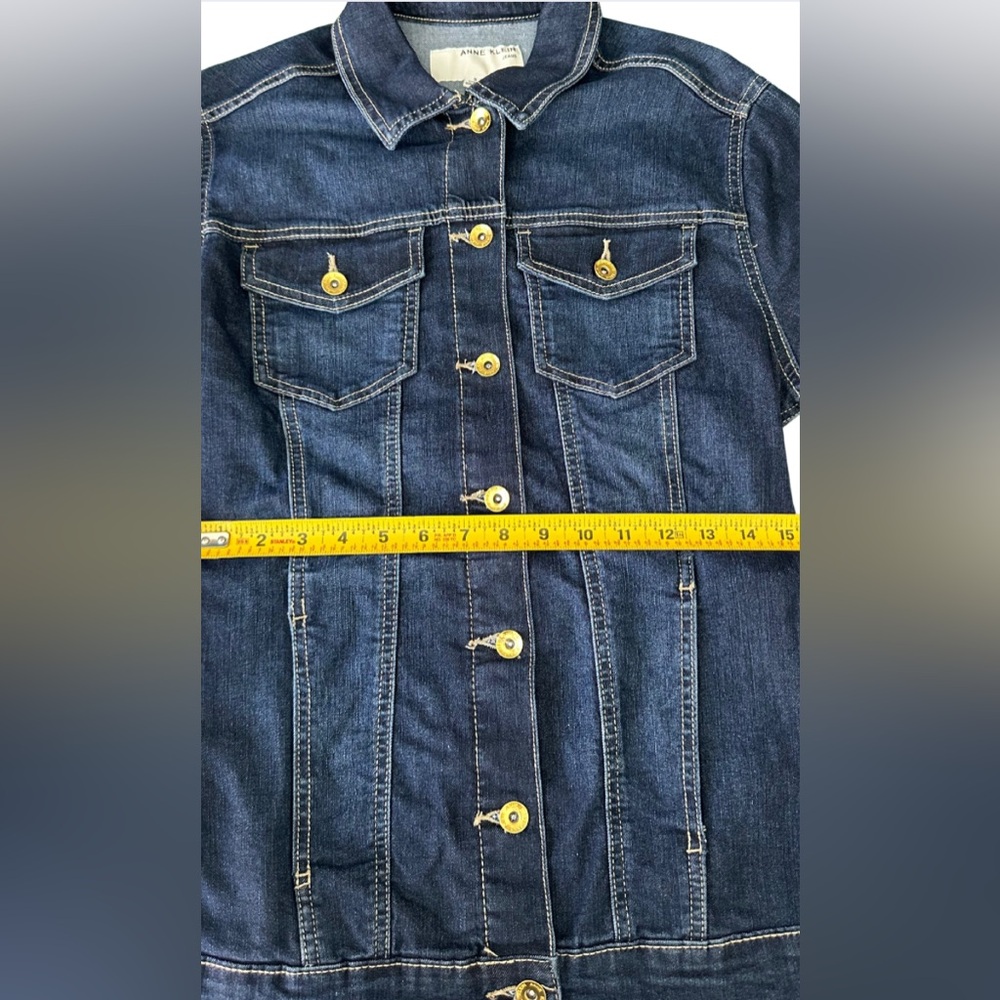 🔥Hot Sale🚒 Anne Klein Belted Jean Jacket Size Small - Picture 8 of 11